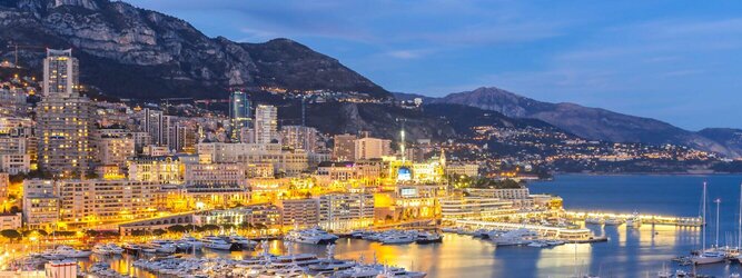 Trip Ferienwohnung Reiseideen Pauschalreise - Monaco - Genießen Sie die Fahrt Ihres Lebens am Steuer eines feurigen Lamborghini oder rassigen Ferrari. Starten Sie Ihre Spritztour in Monaco und lassen Sie das Fürstentum unter den vielen bewundernden Blicken der Passanten hinter sich. Cruisen Sie auf den wunderschönen Küstenstraßen der Côte d’Azur und den herrlichen Panoramastraßen über und um Monaco. Erleben Sie die unbeschreibliche Erotik dieses berauschenden Fahrgefühls, spüren Sie die Power & Kraft und das satte Brummen & Vibrieren der Motoren. Erkunden Sie als Pilot oder Co-Pilot in einem dieser legendären Supersportwagen einen Abschnitt der weltberühmten Formel-1-Rennstrecke in Monaco. Nehmen Sie als Erinnerung an diese Challenge ein persönliches Video oder Zertifikat mit nach Hause. Die beliebtesten Orte für Ferien in Monaco, locken mit besten Angebote für Hotels und Ferienunterkünfte mit Werbeaktionen, Rabatten, Sonderangebote für Monaco Urlaub buchen.