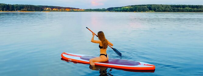 Ferienwohnung - Wassersport mit Balance & Technik vereinen | Stand up paddeln, SUPen, Surfen, Skiten, Wakeboarden, Wasserski auf kristallklaren Bergseen